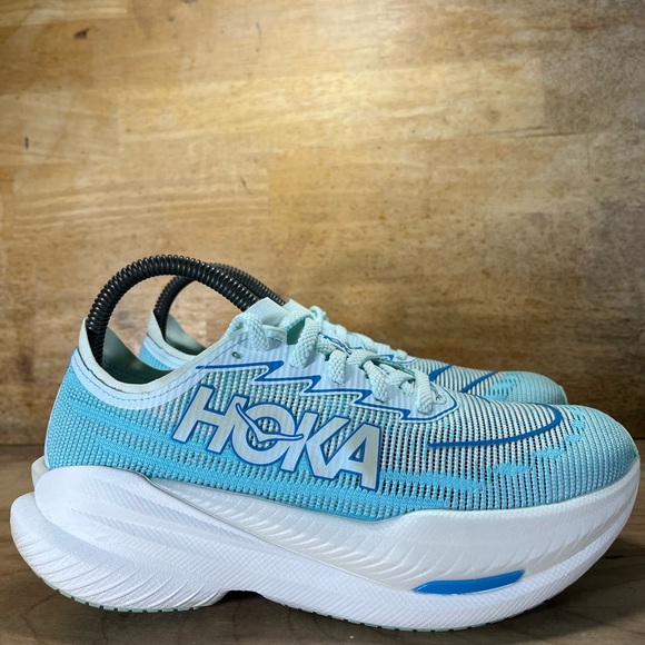 Hoka One One Shoes - Hoka One One Mach X 2 Womens Size 7 Running Shoes Sneakers Snow Melt Blue Spark